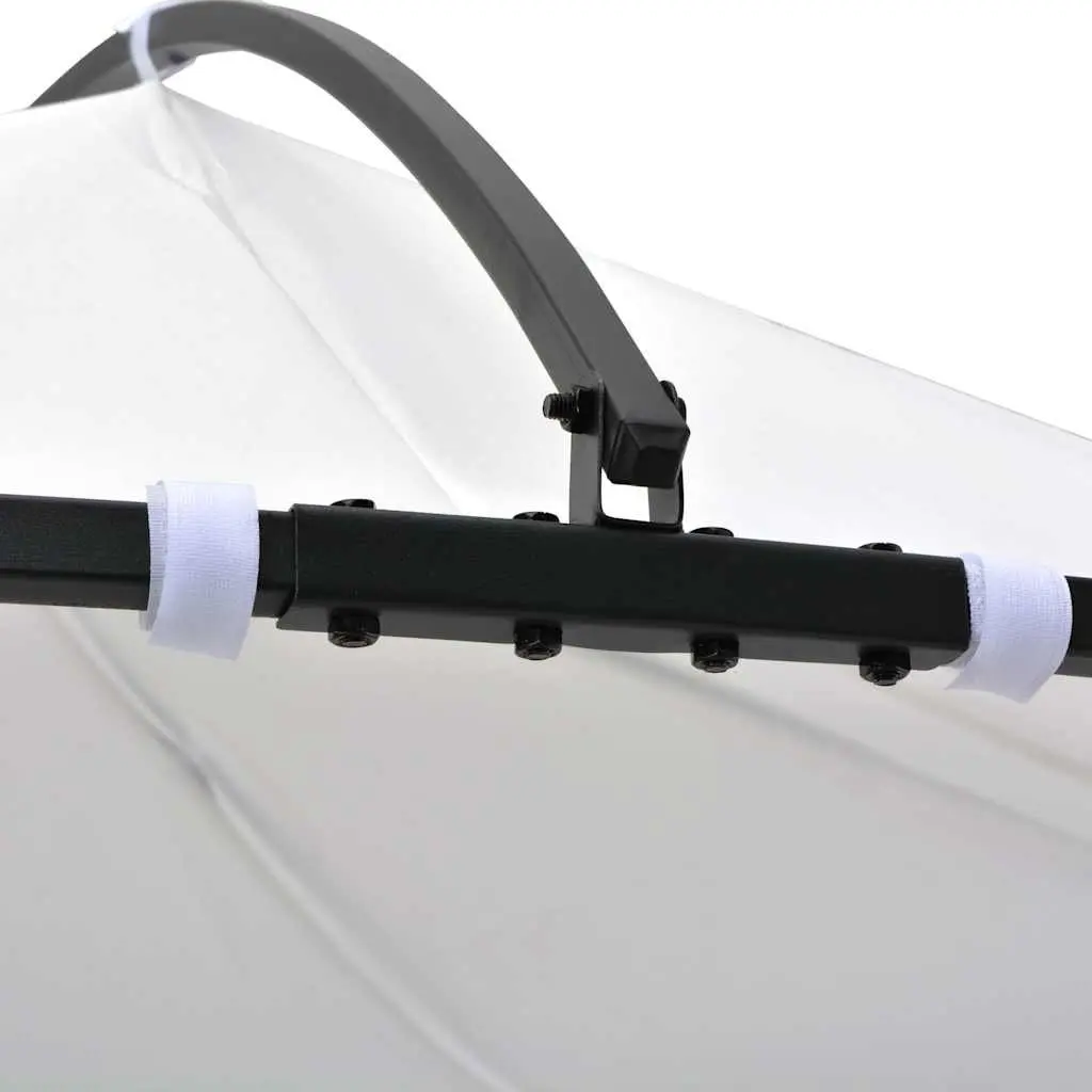 Gazebo Round Iron Frame 300cm White Polyester Vented Roof