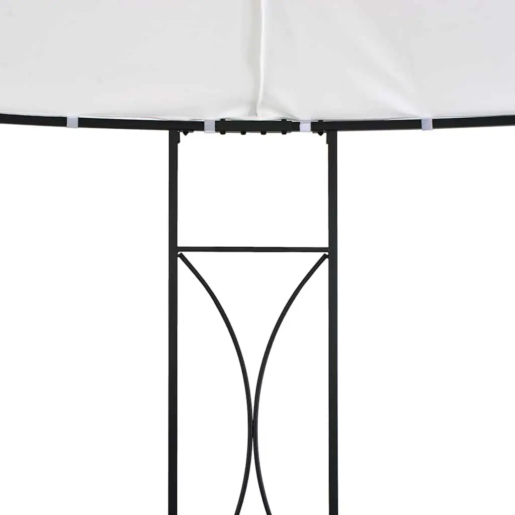 Gazebo Round Iron Frame 300cm White Polyester Vented Roof