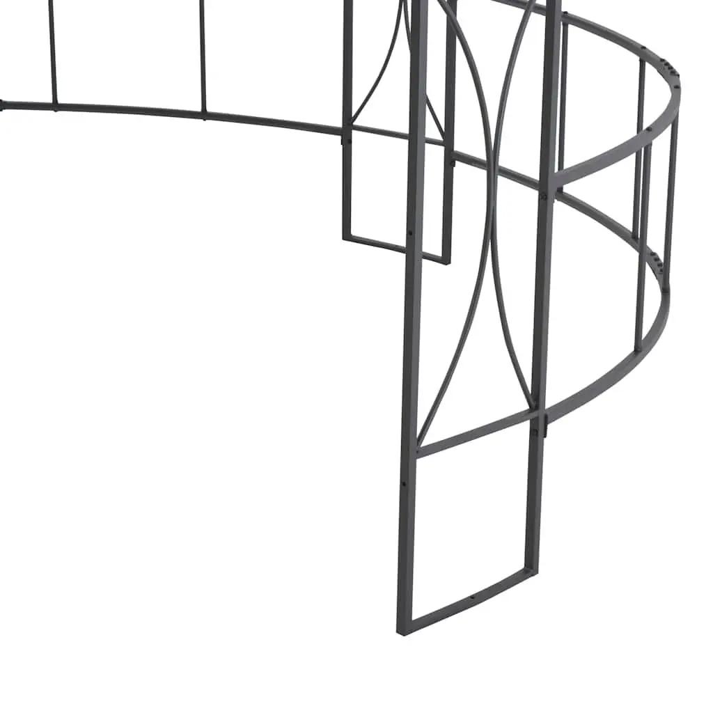 Gazebo Round Iron Frame 300cm White Polyester Vented Roof
