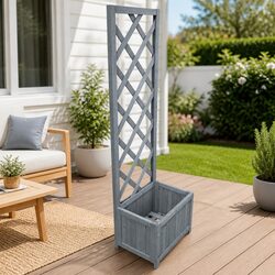 Practical Grey Trellis Planter for Your Garden Needs