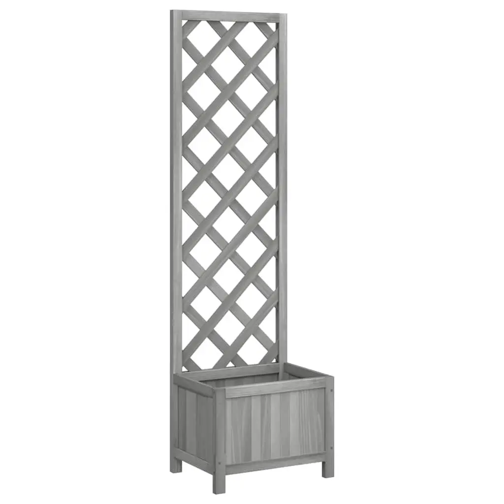Trellis Planter Wooden Grey 40x30x135cm for Outdoor Garden Climbing Plants