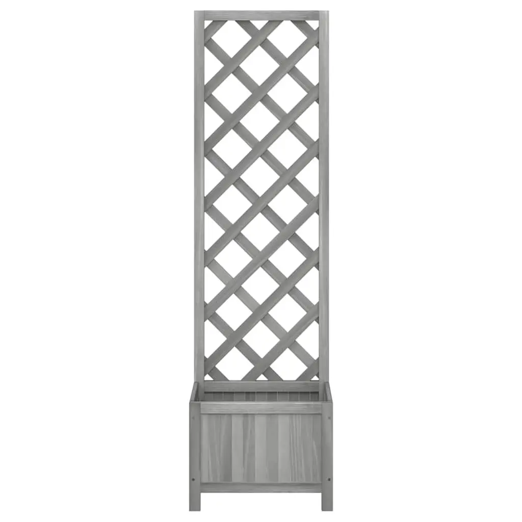 Trellis Planter Wooden Grey 40x30x135cm for Outdoor Garden Climbing Plants