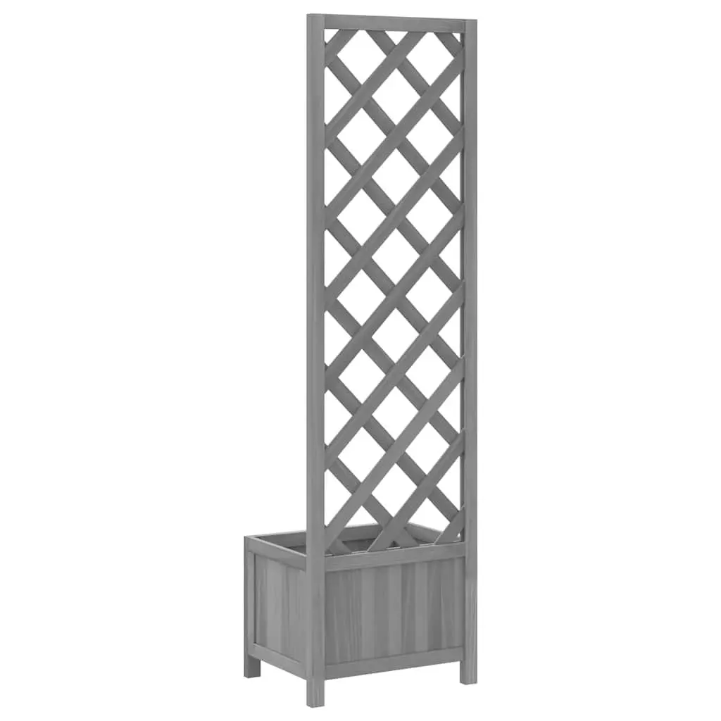 Trellis Planter Wooden Grey 40x30x135cm for Outdoor Garden Climbing Plants