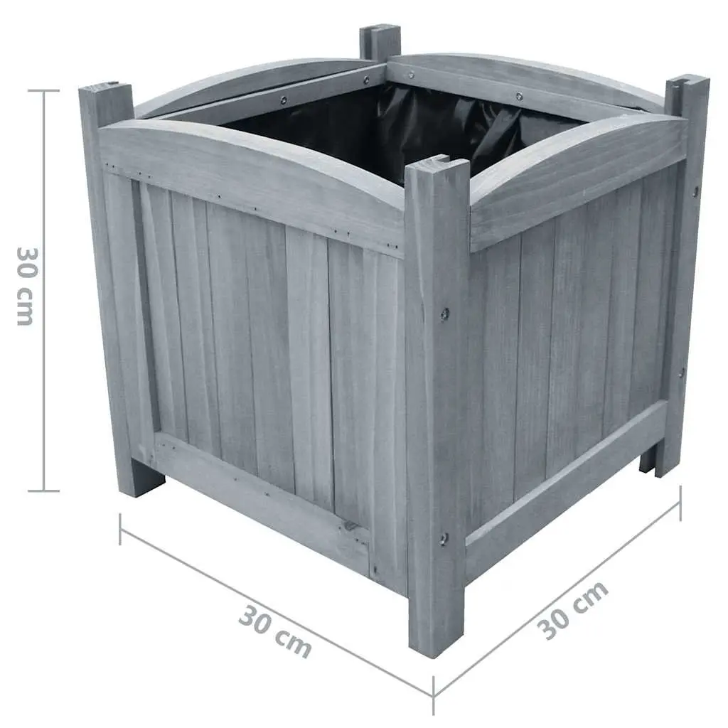 Raised Garden Beds Wooden 30x30x30 cm Grey