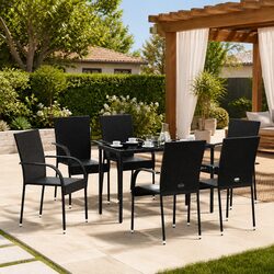 6 Piece Stackable Chairs for Outdoor Dining
