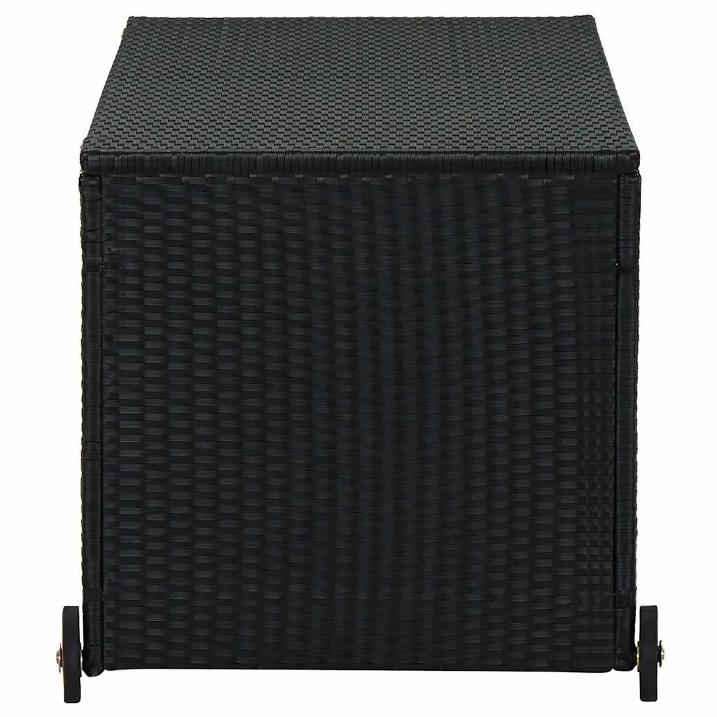 Garden Storage Box Outdoor Cushion Organizer Poly Rattan Black 120x65x61cm Weather Resistant