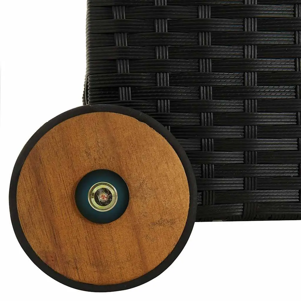 Garden Storage Box Outdoor Cushion Organizer Poly Rattan Black 120x65x61cm Weather Resistant
