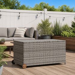 Practical Grey Storage Box with Wheels for Outdoors