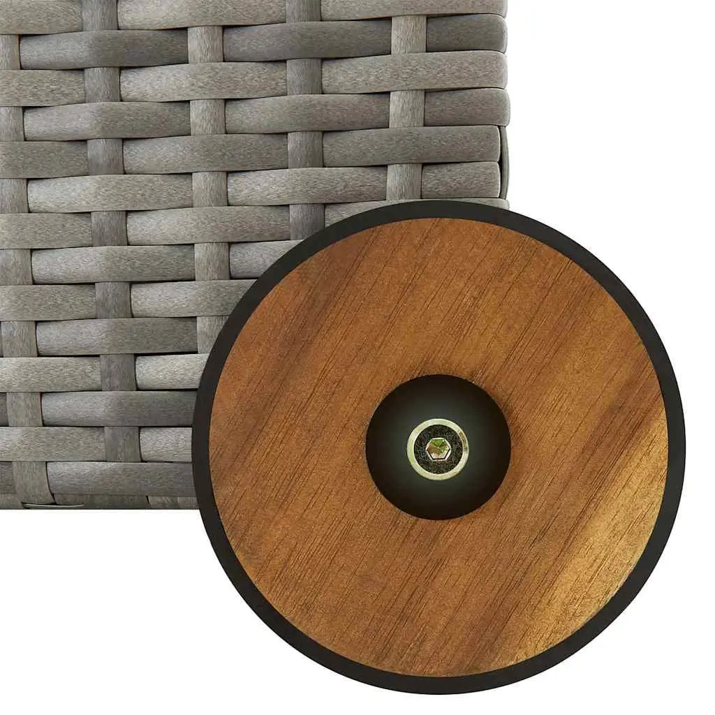 Outdoor Storage Box Poly Rattan Grey 120 x 65 x 115 cm with Wheels