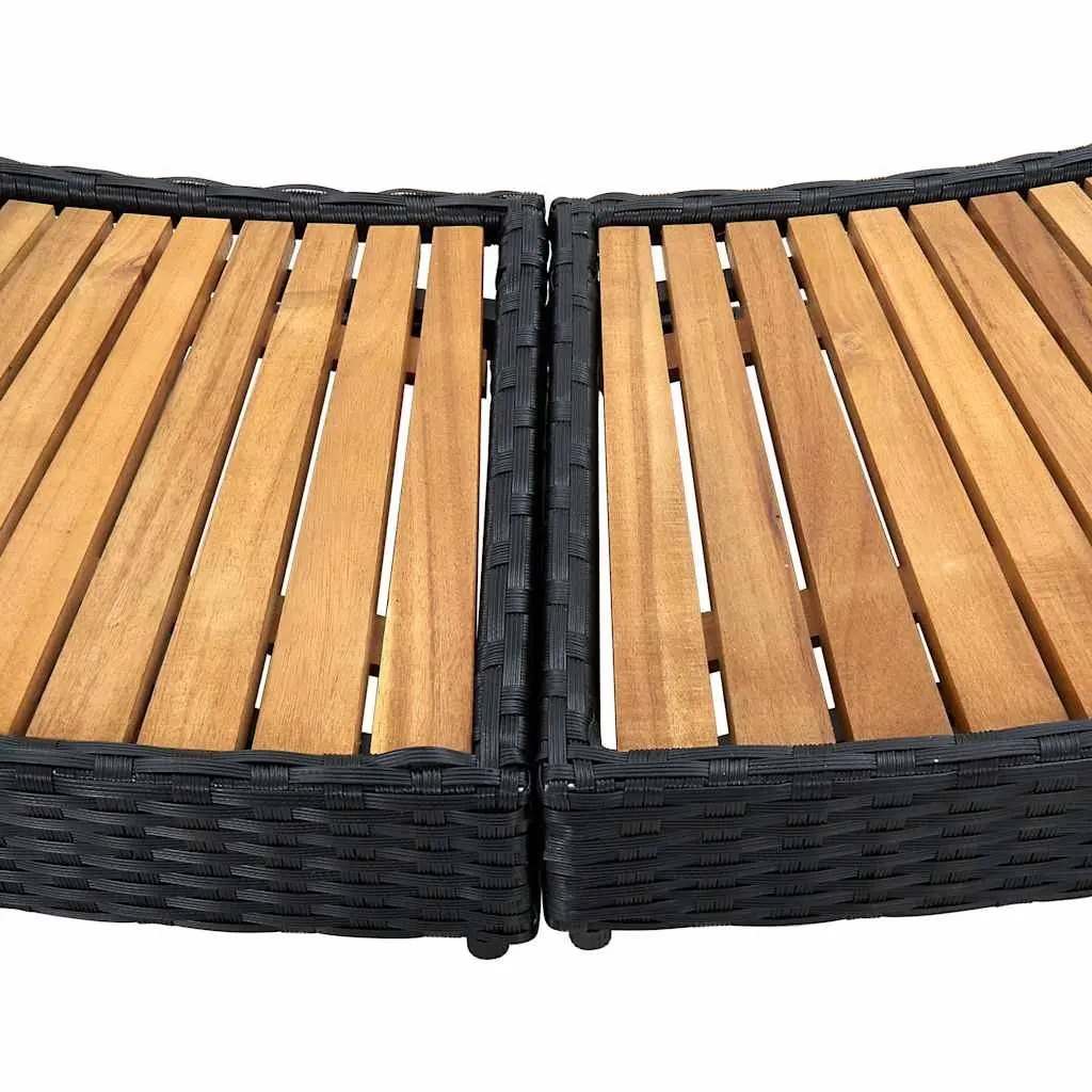 Hot Tub Surround Storage Sofa Poly Rattan Acacia Wood with Integrated Seating and Cushion