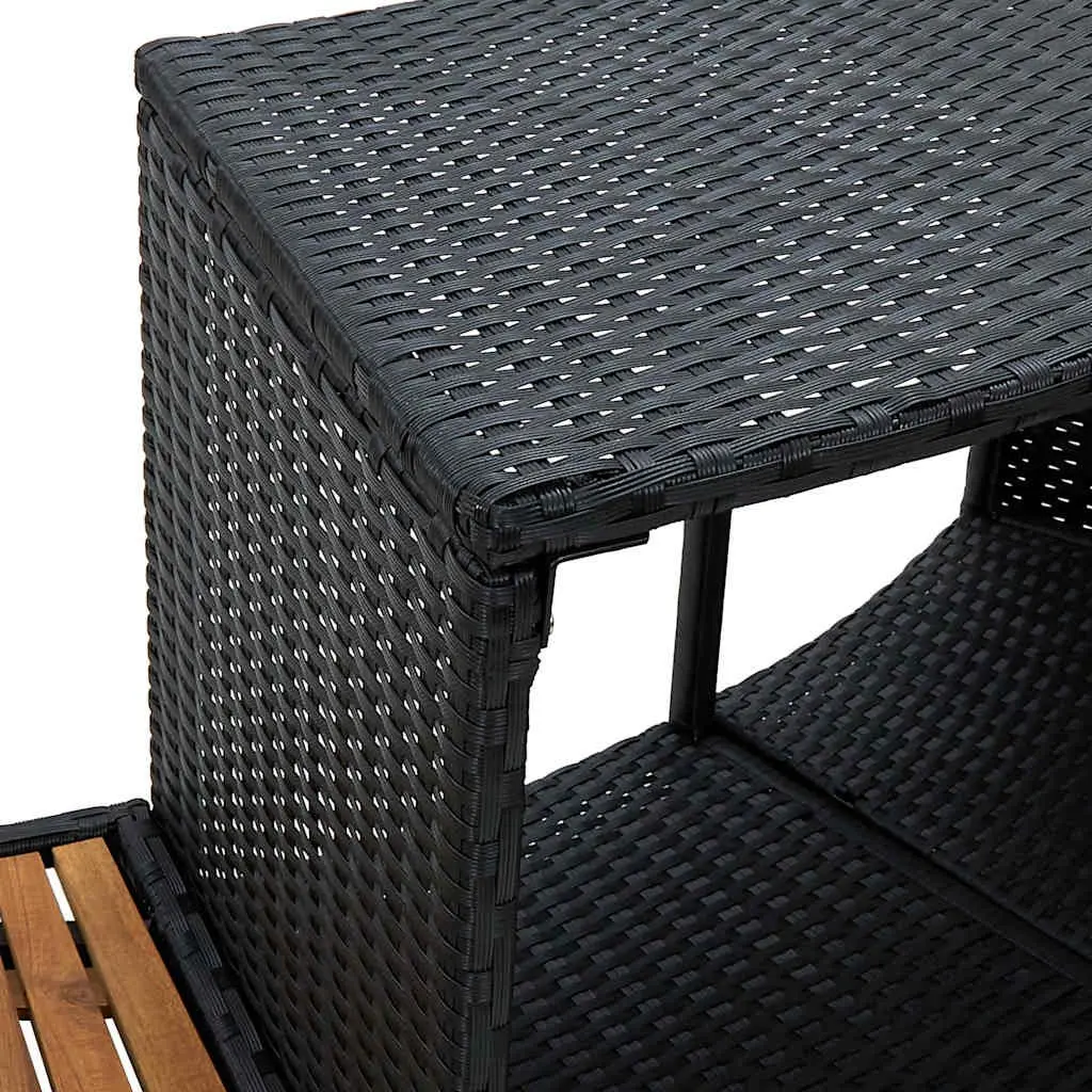 Hot Tub Surround Storage Sofa Poly Rattan Acacia Wood with Integrated Seating and Cushion