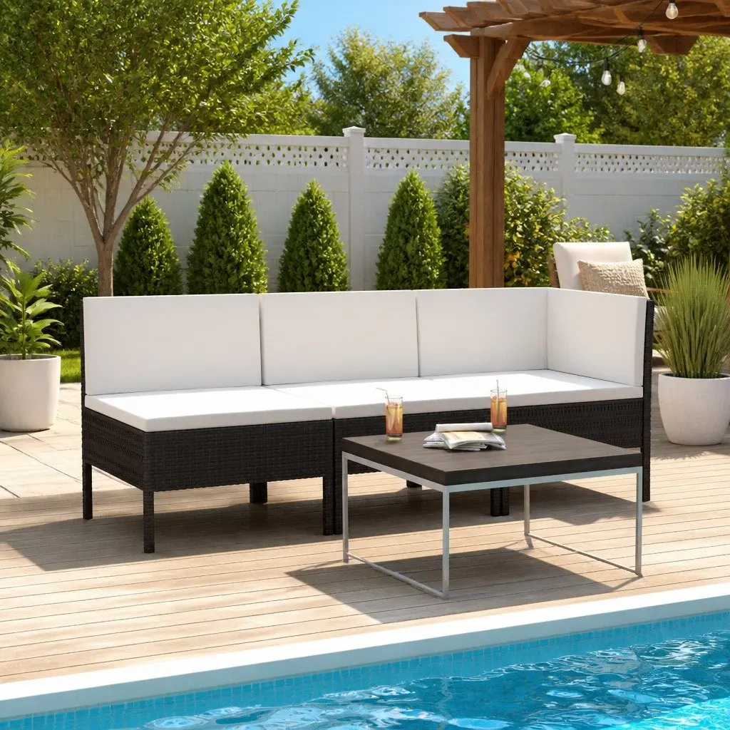 Black Garden Lounge Set for Outdoor Relaxation