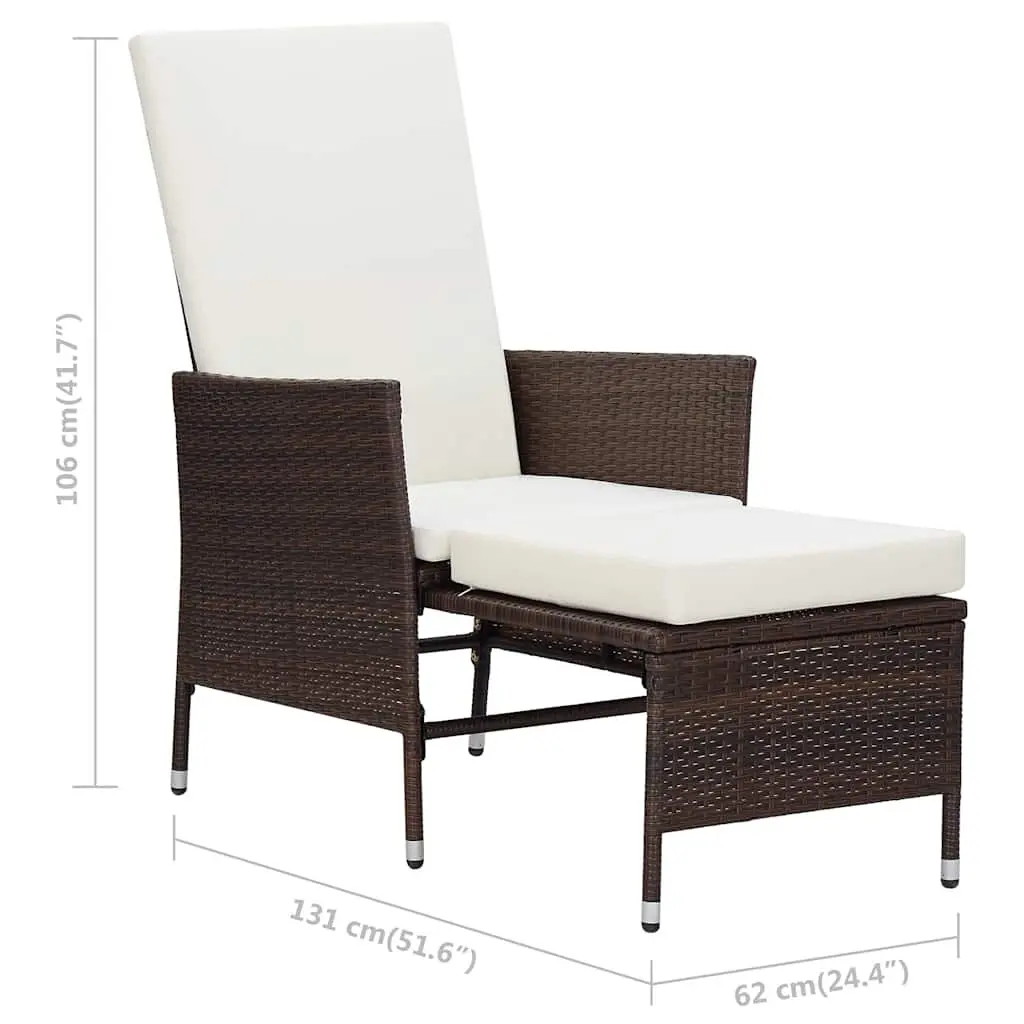 Garden Lounge Set 2 Piece Outdoor Furniture Poly Rattan Armchair Tea Table