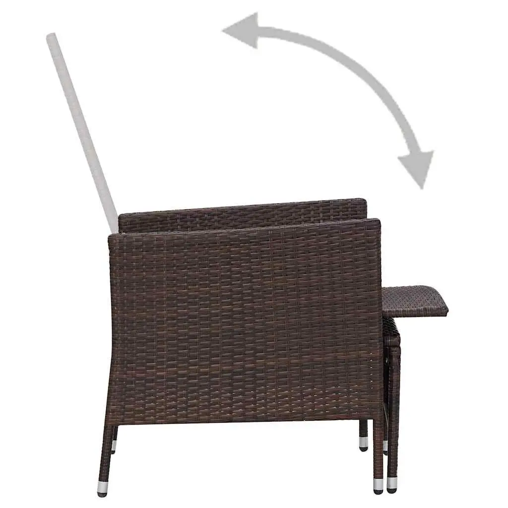 Garden Lounge Set 2 Piece Outdoor Furniture Poly Rattan Armchair Tea Table