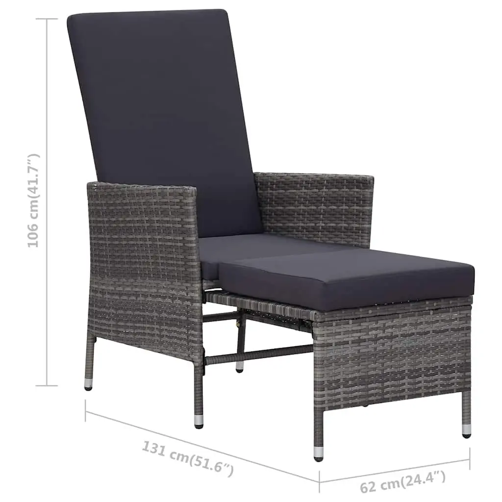 Garden Lounge Set 2 Piece Outdoor Furniture with Cushions Tea Table Armchair