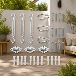 Versatile 9 Piece Sunshade Sail Accessory Kit for Home Use