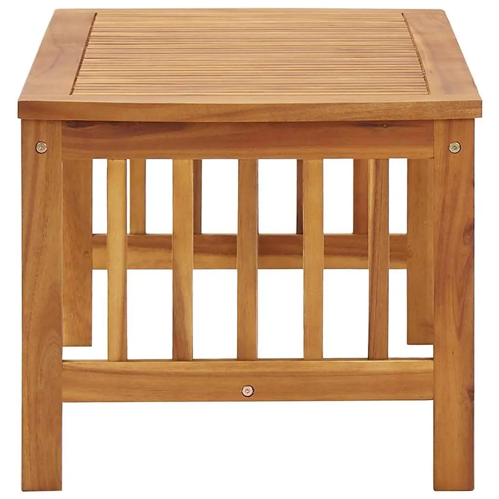 Coffee Table Slatted Top Solid Acacia Wood 102x50x43cm Brown