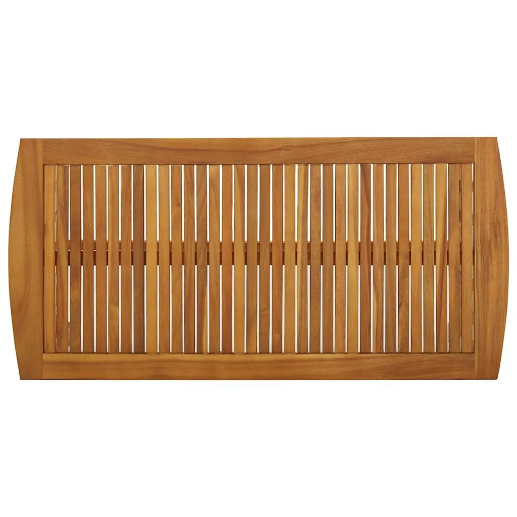 Coffee Table Slatted Top Solid Acacia Wood 102x50x43cm Brown