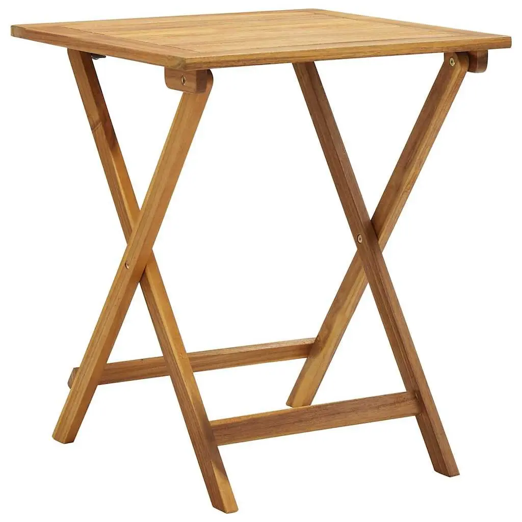 Folding Bistro Set Solid Acacia Wood Grey 3 Piece Outdoor Garden Patio Furniture