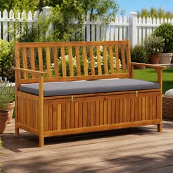 Functional Outdoor Storage Bench 120cm Grey