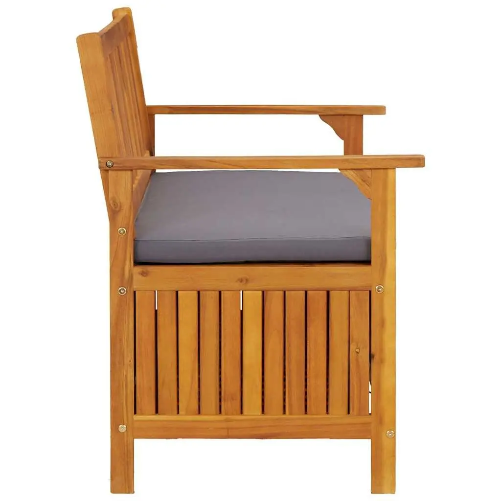Garden Storage Bench 120cm Outdoor Seating with Compartment Grey
