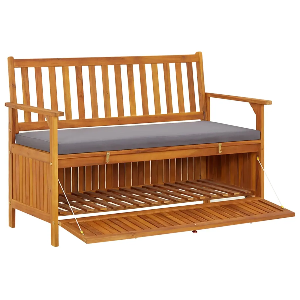 Garden Storage Bench 120cm Outdoor Seating with Compartment Grey