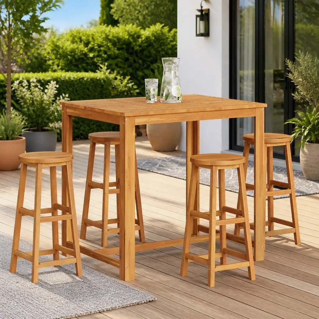 4-Piece Bar Stool Set for Outdoor Settings