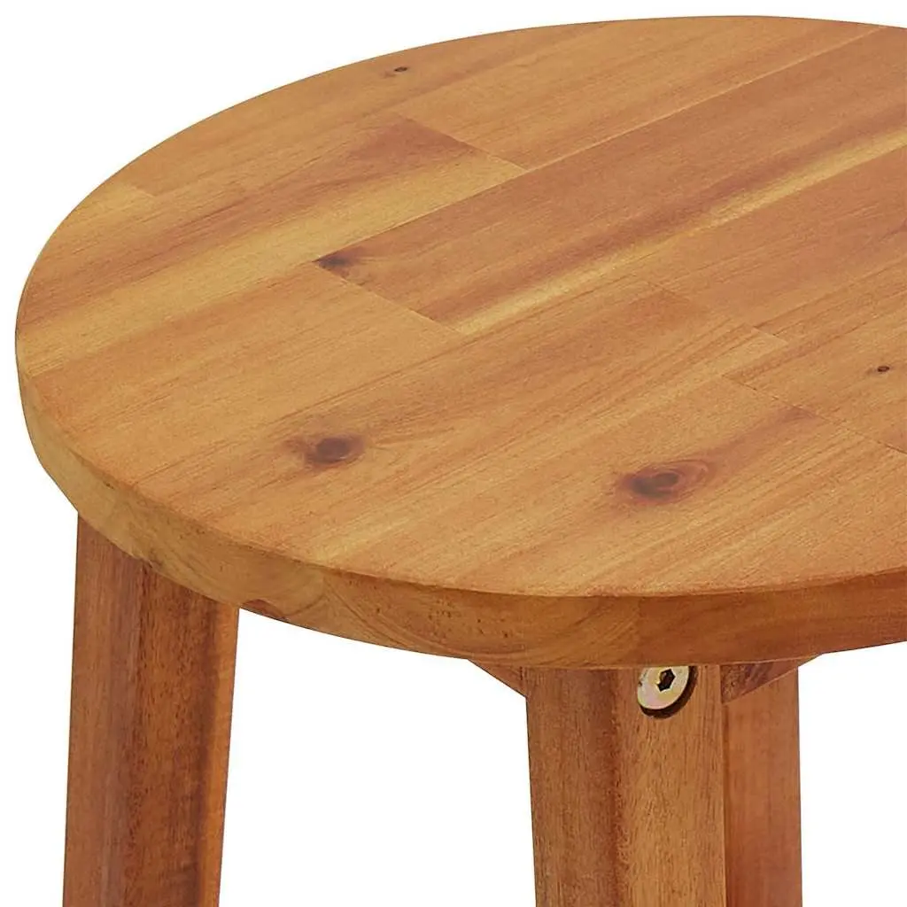 Bar Stools Solid Acacia Wood 6 Piece Brown Outdoor Garden Seating Footrest Chairs