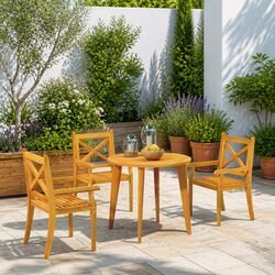 Versatile Wooden Chairs for Outdoor Dining – Set of 3