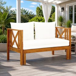 2-Seater Acacia Garden Bench Daybed