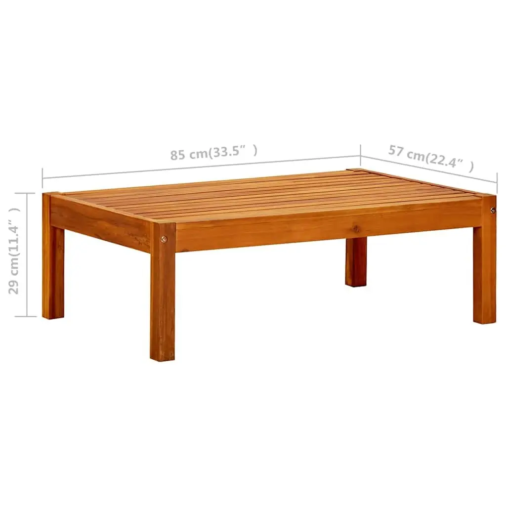 Solid Acacia Wood Garden Table Outdoor Patio Coffee Table Brown 85x57x29cm