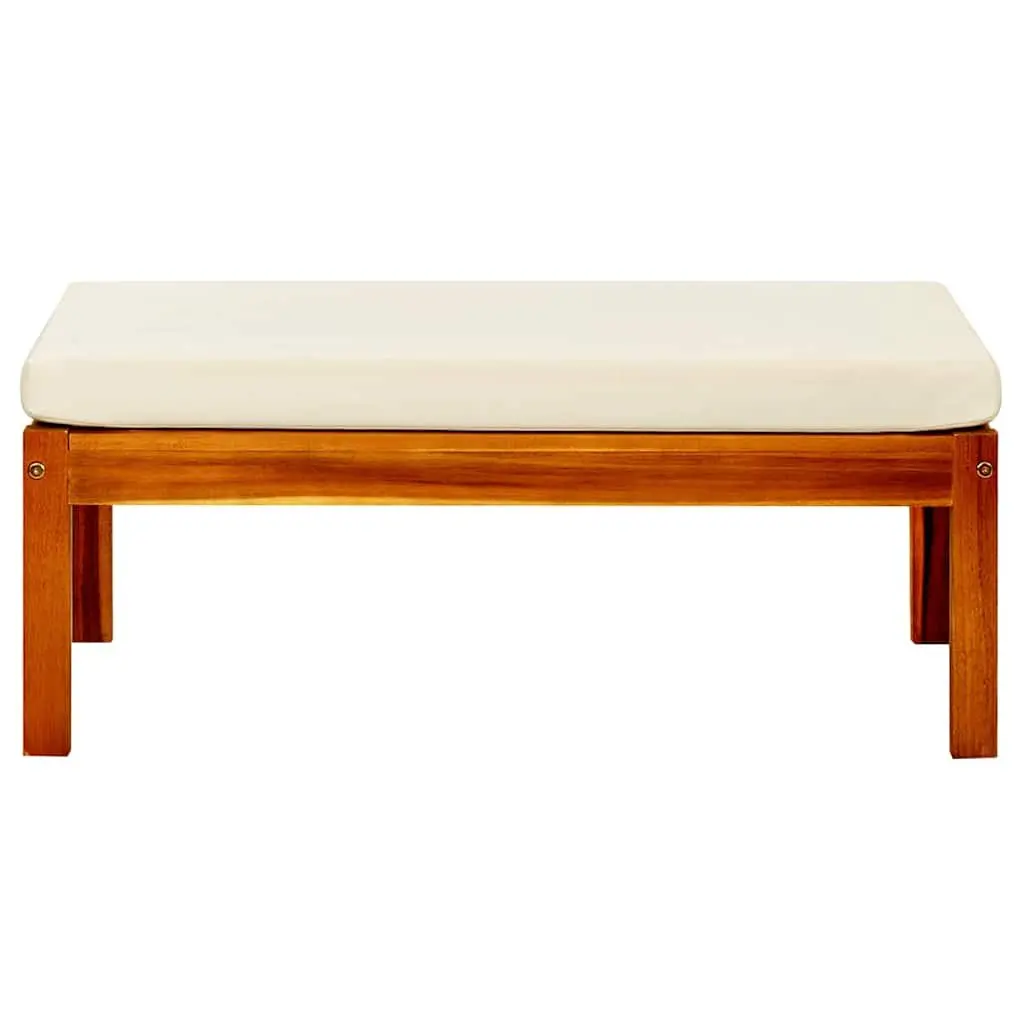 Outdoor Foot Rests 2 pcs Solid Acacia Wood Garden Footstools Slatted Design