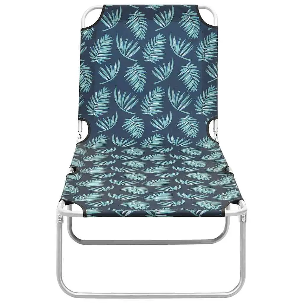 Adjustable Backrest Folding Lounger Oxford Fabric Grey Outdoor Chair