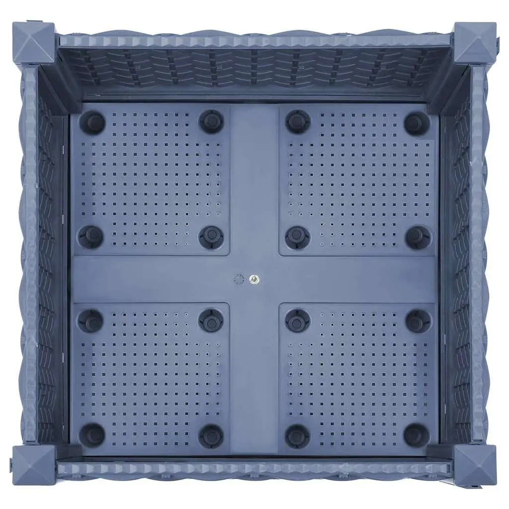 Polypropylene Raised Planter Outdoor 40x40x23cm Grey for Garden Balcony Patio