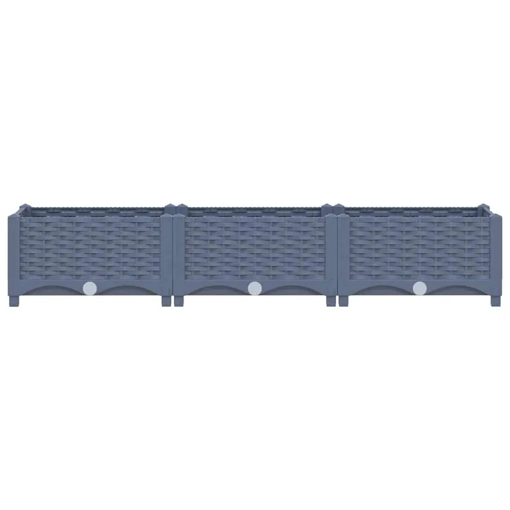 Garden Planter Box Outdoor Polypropylene Grey 120x40x23cm Spacious for Vegetables Flowers Herbs