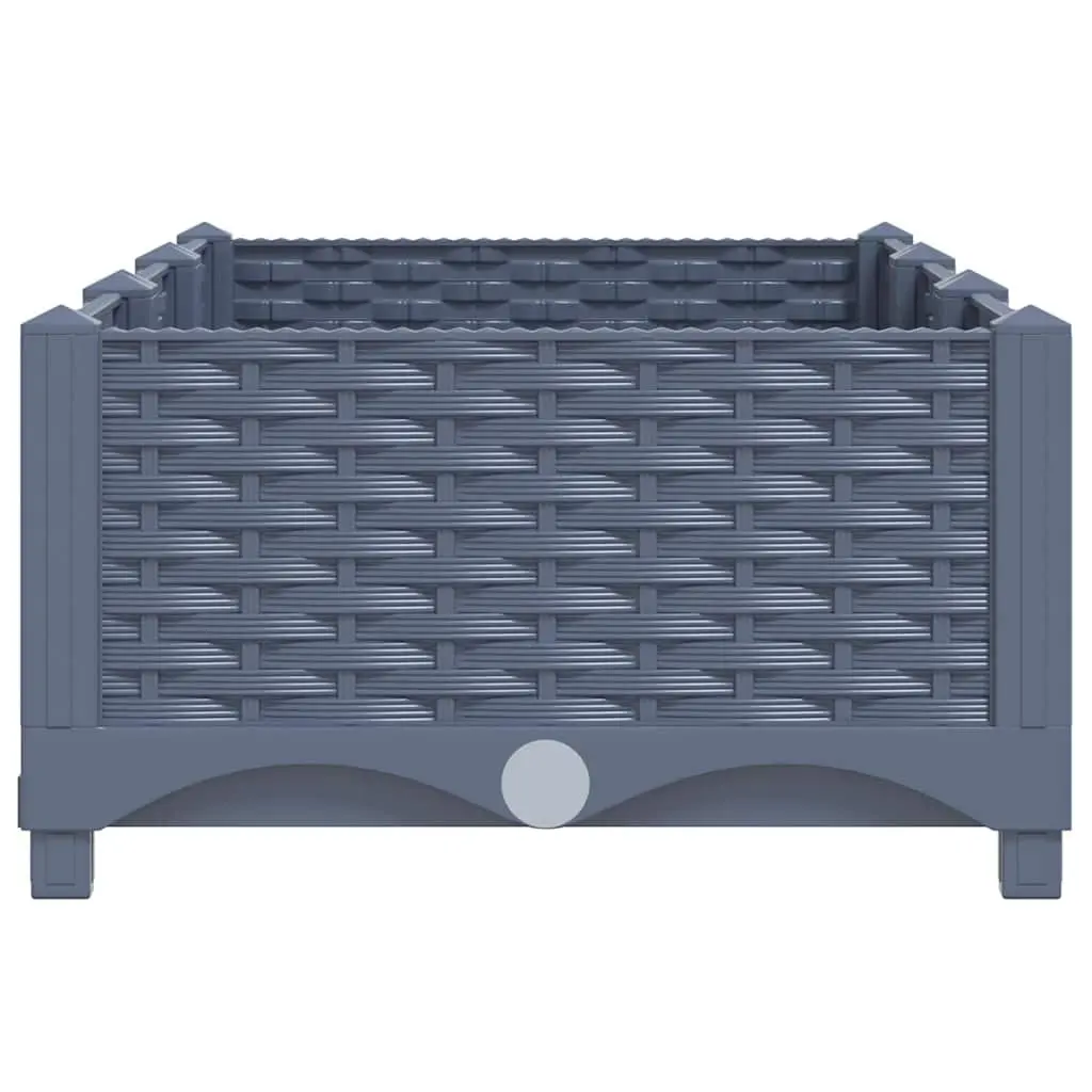 Garden Planter Box Outdoor Polypropylene Grey 120x40x23cm Spacious for Vegetables Flowers Herbs