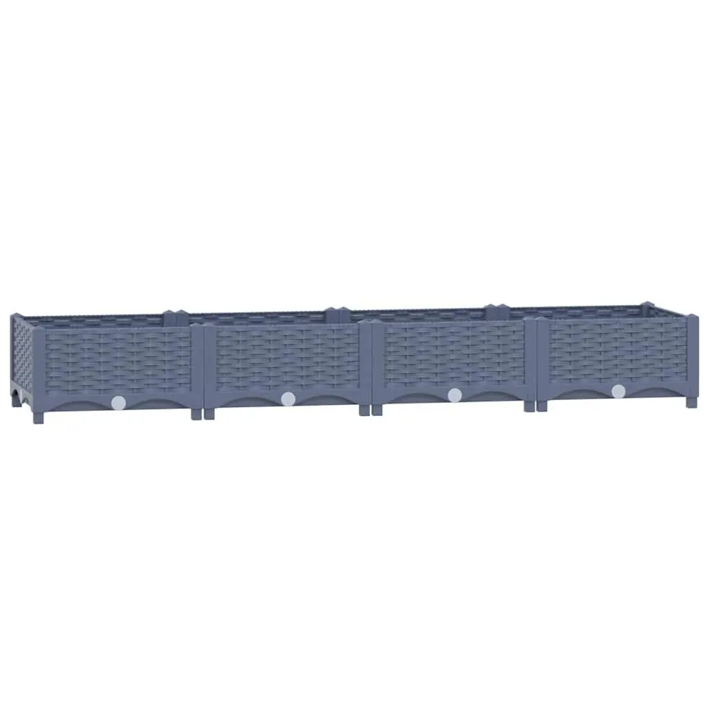 Planter Box Raised Garden Bed Grey Polypropylene 160x40x23cm Outdoor Use