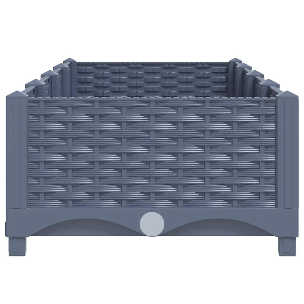Planter Box Raised Garden Bed Grey Polypropylene 160x40x23cm Outdoor Use