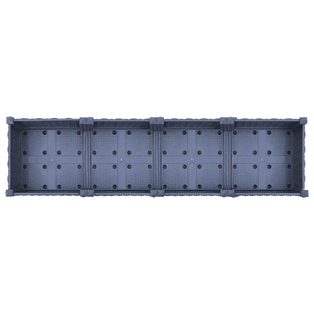 Planter Box Raised Garden Bed Grey Polypropylene 160x40x23cm Outdoor Use