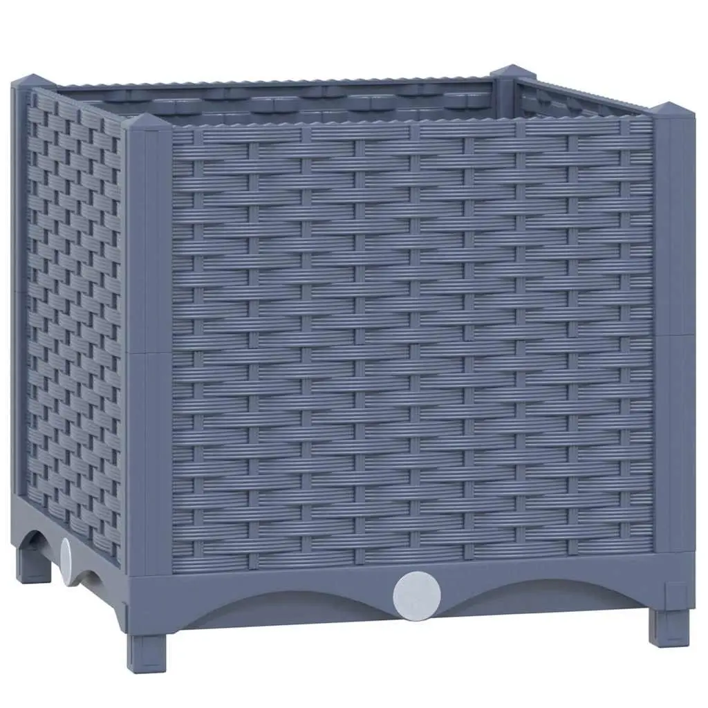 Raised Garden Bed Planter 40x40x38cm Polypropylene Outdoor Pot Grey