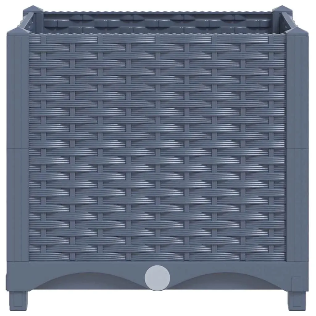 Raised Garden Bed Planter 40x40x38cm Polypropylene Outdoor Pot Grey