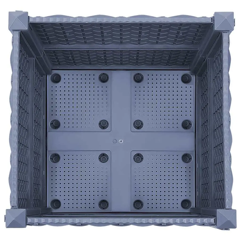 Raised Garden Bed Planter 40x40x38cm Polypropylene Outdoor Pot Grey
