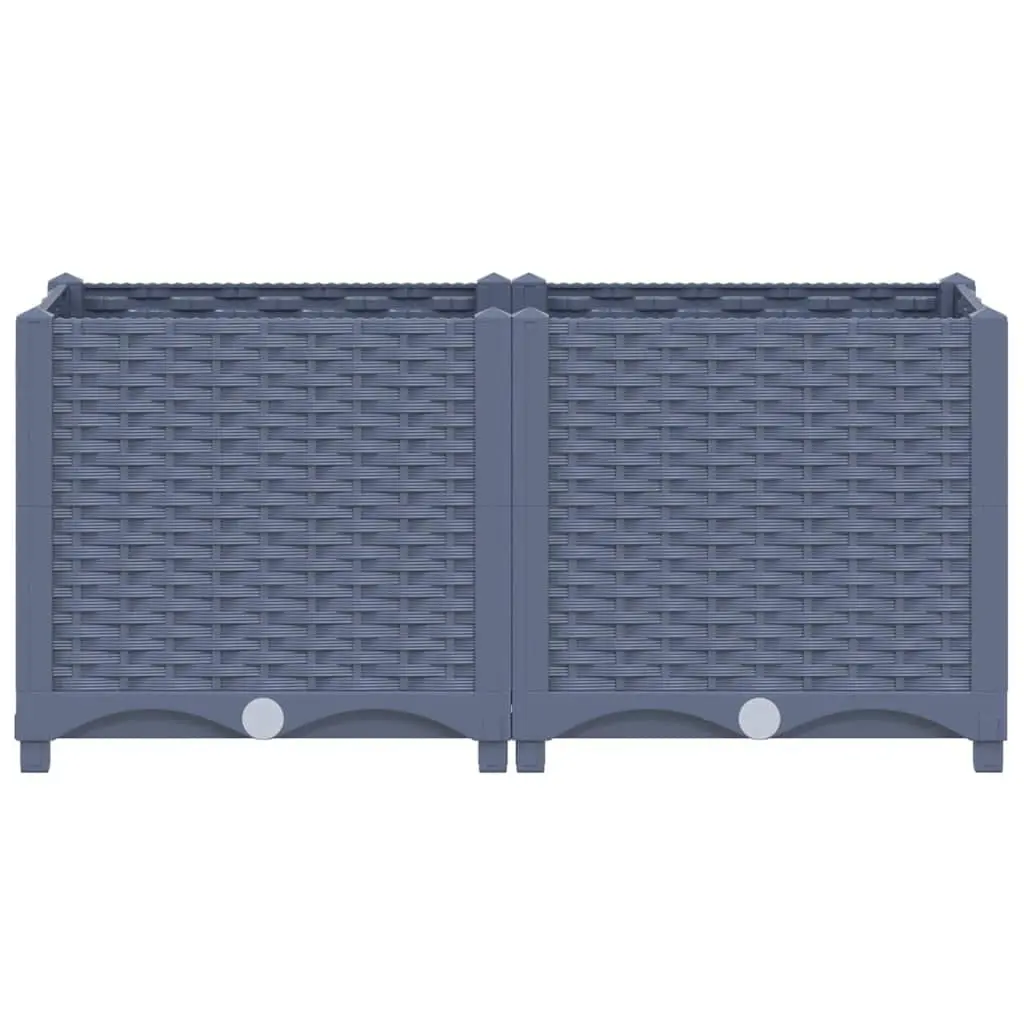 Garden Bed Planter Outdoor 80x40x38 cm Grey Polypropylene Durable for Planting