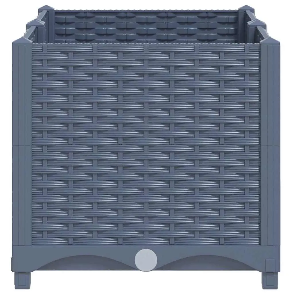 Garden Bed Planter Outdoor 80x40x38 cm Grey Polypropylene Durable for Planting