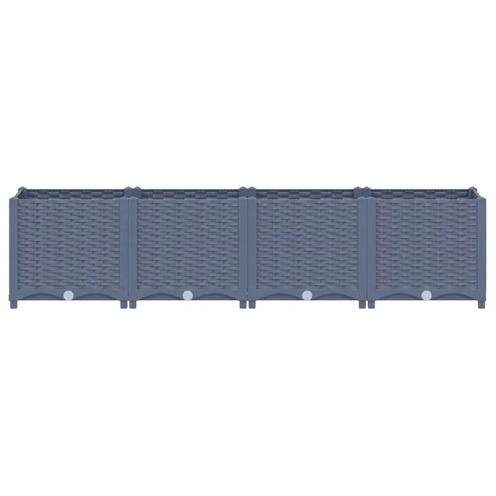 Raised Bed Planter Polypropylene Blue Outdoor Vegetables Flowers 160x40x38cm