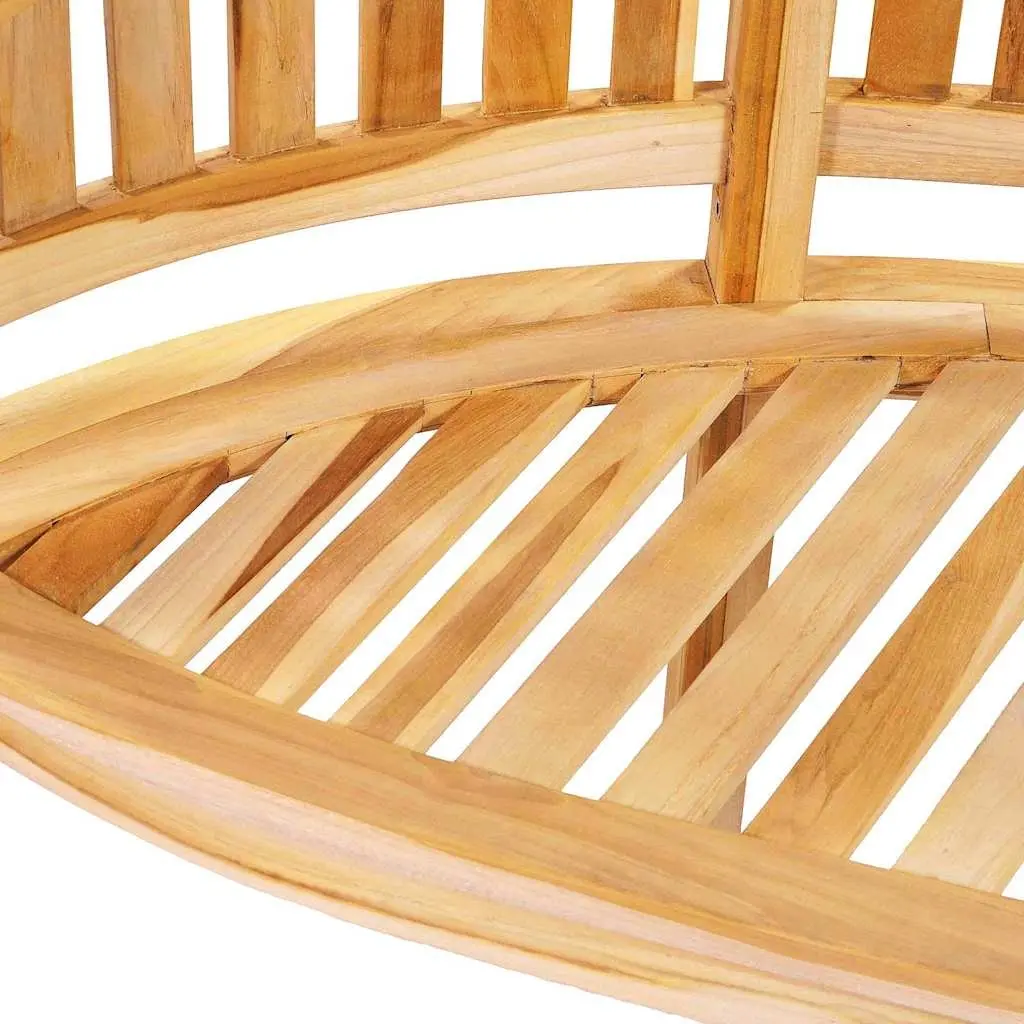 Banana Bench Teak Wood 200cm Curved Outdoor Garden Seating Brown