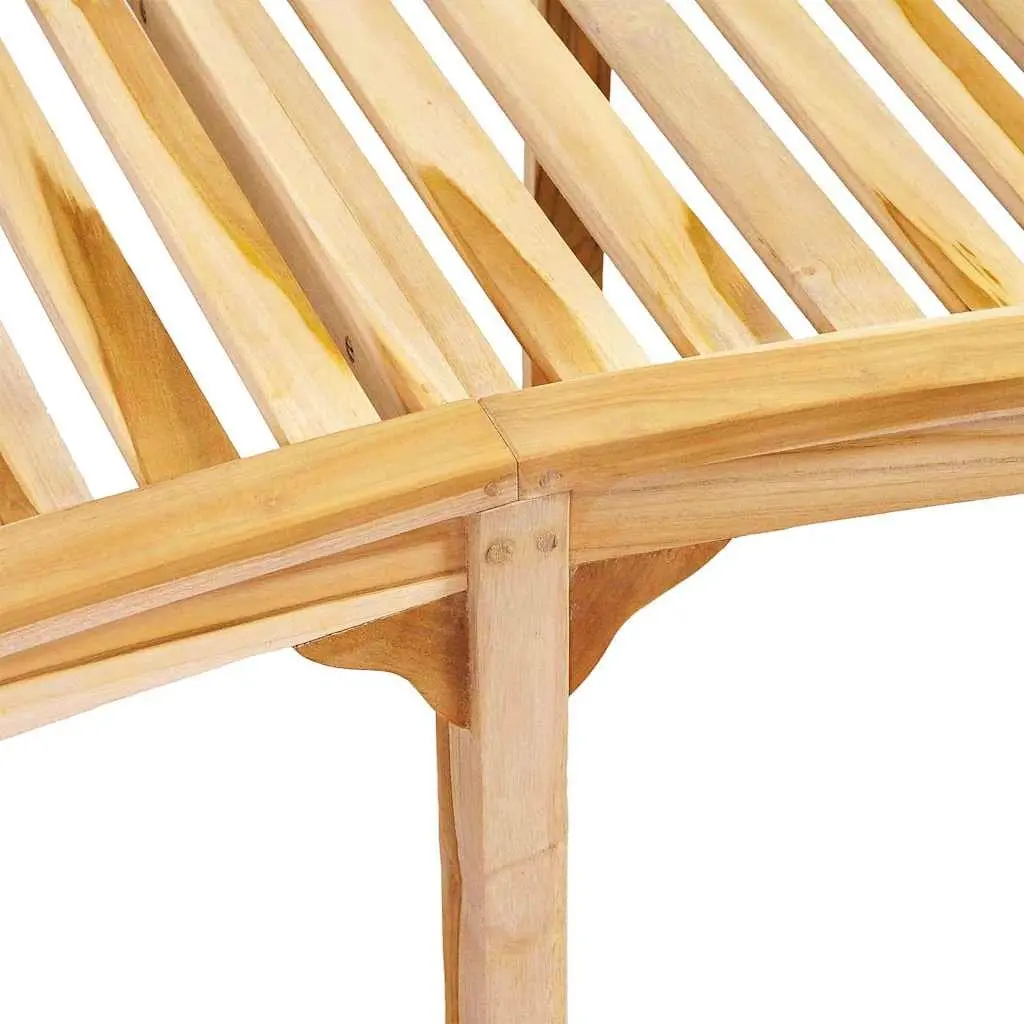 Banana Bench Teak Wood 200cm Curved Outdoor Garden Seating Brown