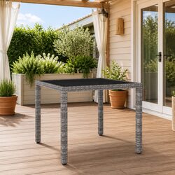 Practical Grey Garden Table for All Your Outdoor Needs 90x90x75cm