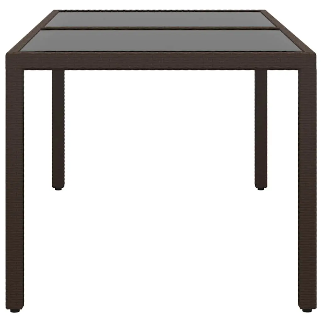 Garden Table 150x90x75cm Outdoor Patio Furniture Tempered Glass Poly Rattan
