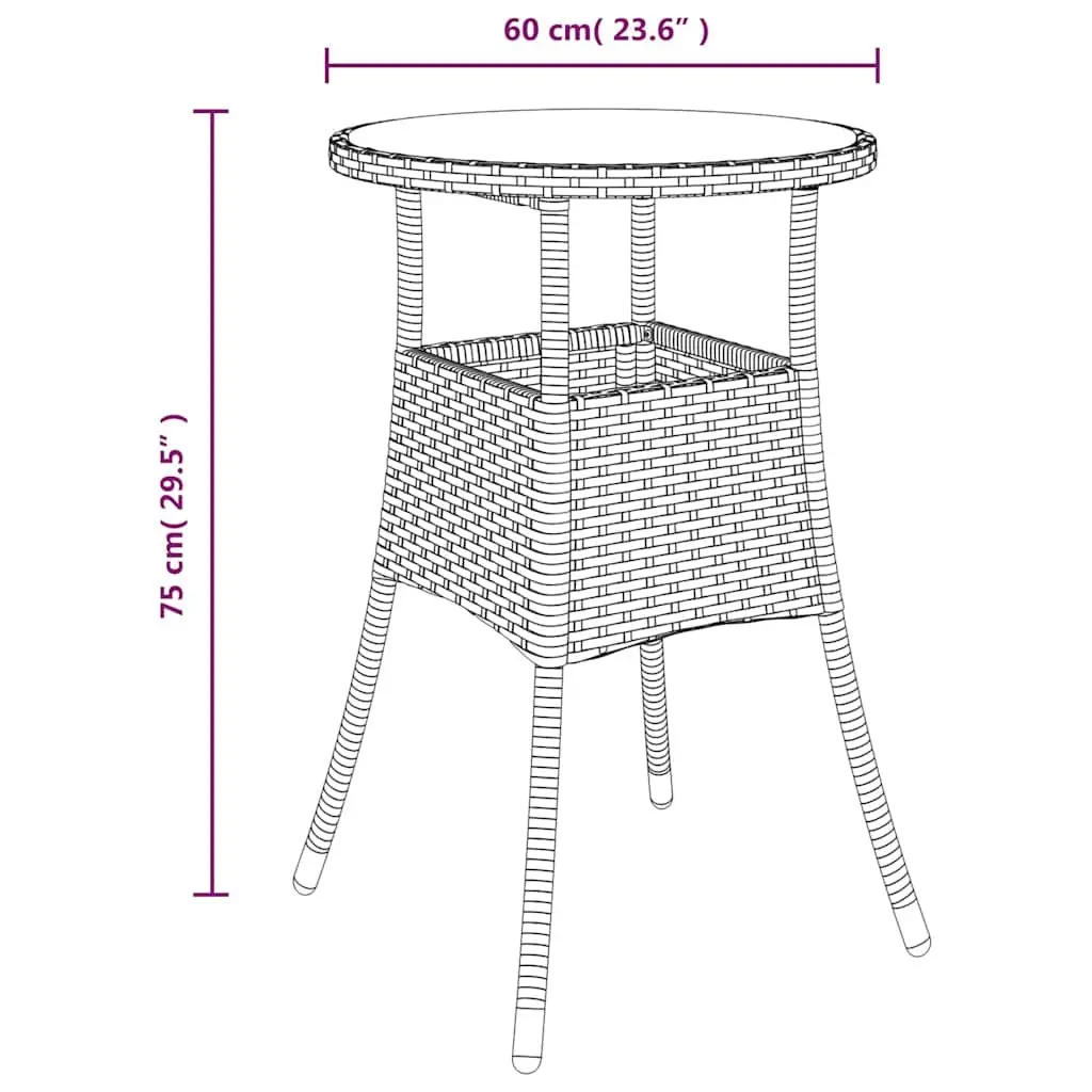 Garden Table Ø60x75 cm for Outdoor Use